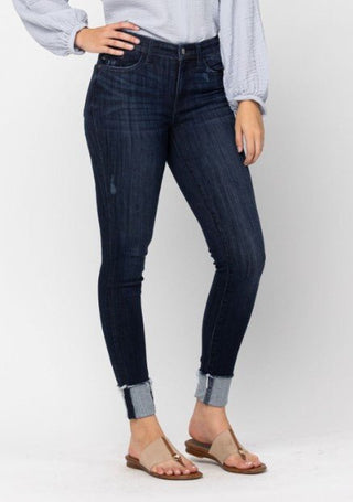 Judy Blue MidRise Cuffed Skinny - Bray and Em Boutique