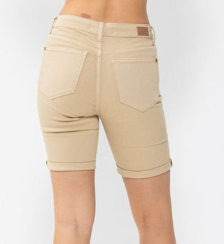 Judy Blue MR Khaki Bermuda Shorts - Bray and Em Boutique