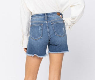 Judy Blue MR Patch Shorts - MEDIUM - Bray and Em Boutique