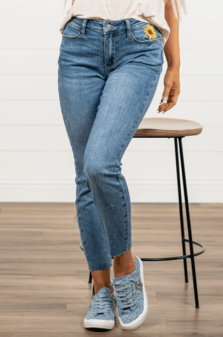 Judy Blue Sunflower Relaxed - Bray and Em Boutique