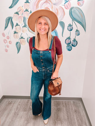 Judy Blue Tummy Control Flare Overall - Bray and Em Boutique