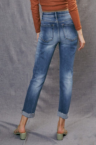 KanCan High Rise Cuffed Slim Straight - Bray and Em Boutique