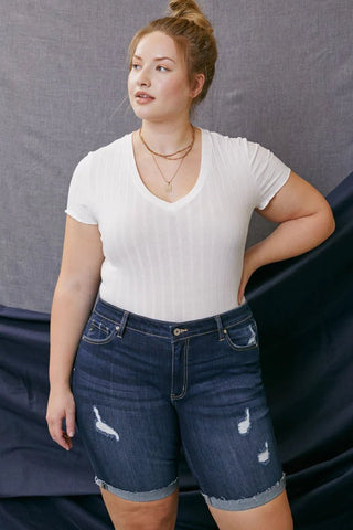 KanCan Kimm MR Bermuda Shorts - Bray and Em Boutique