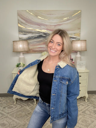 KanCan Sherpa Jacket - Bray and Em Boutique