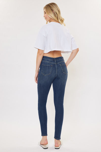 KanCan High Rise Exposed 5 Button Curvy Jeans
