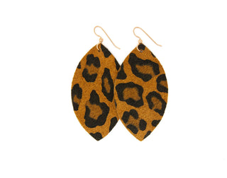 Animal Print Leather Earrings - Small