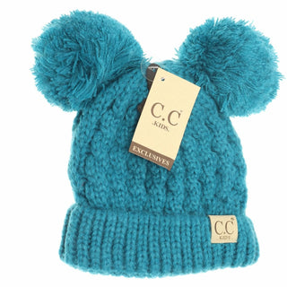 Kids Solid Double Pom Beanies - Bray and Em Boutique