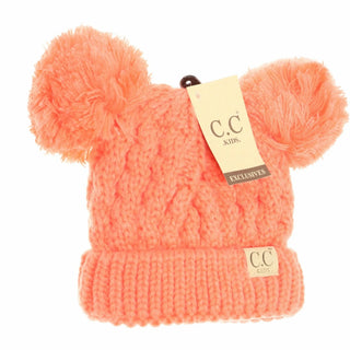 Kids Solid Double Pom Beanies - Bray and Em Boutique