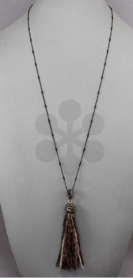 Leather Tassel Necklace - Bray and Em Boutique