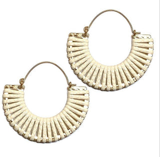 Leather Wrapped Hoop Earrings - Bray and Em Boutique