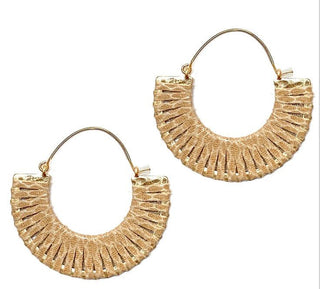 Leather Wrapped Hoop Earrings - Bray and Em Boutique