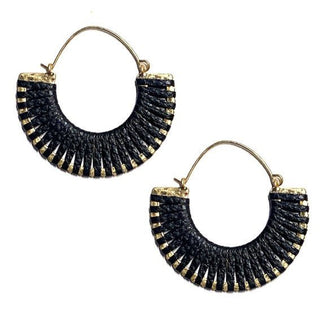 Leather Wrapped Hoop Earrings - Bray and Em Boutique
