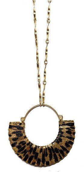 Leather Wrapped Hoop Necklace - Bray and Em Boutique