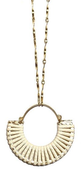 Leather Wrapped Hoop Necklace - Bray and Em Boutique