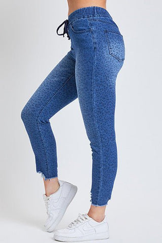 Leopard Denim Ankle Joggers - Bray and Em Boutique