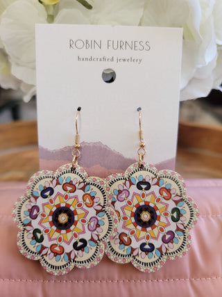 Mandala Print Earrings - Bray and Em Boutique