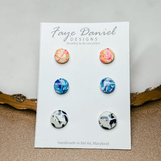 Marbled Stud Earrings - Bray and Em Boutique