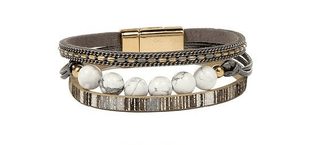 Multi - Strand Leather & Natural Stone Bracelet - Bray and Em Boutique
