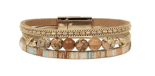 Multi - Strand Leather & Natural Stone Bracelet - Bray and Em Boutique