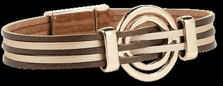 Multi - Strand Two Tone Leather & Double Circle Bracelet - Bray and Em Boutique