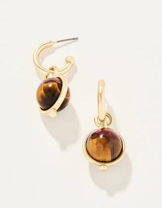 Noble Drop Hoop Earrings Natural Stone - Bray and Em Boutique
