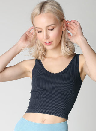 Vintage V Neck Crop Top