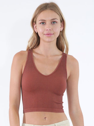 Vintage V Neck Crop Top