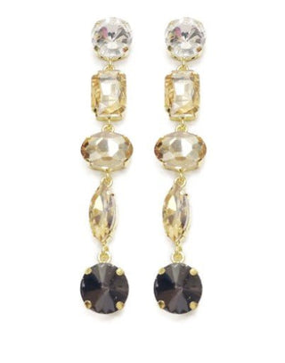 Ombre 6 Tier Crystal Post Earrings - Bray and Em Boutique