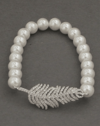Pearl Leaf Stretch Bracelet - Bray and Em Boutique