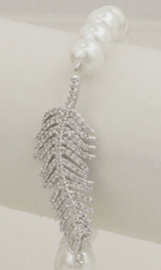 Pearl Leaf Stretch Bracelet - Bray and Em Boutique