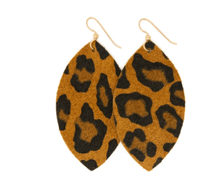 Print Leather Earrings - Large - Bray and Em Boutique