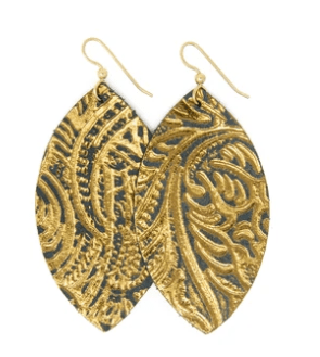 Print Leather Earrings - Small - Bray and Em Boutique