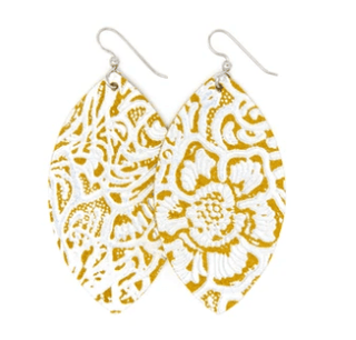 Print Leather Earrings - Small - Bray and Em Boutique