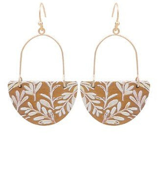 Printed Wood Wedge Earrings - Bray and Em Boutique