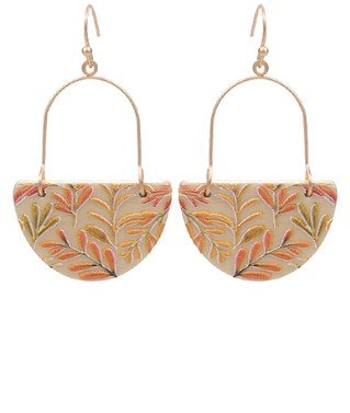 Printed Wood Wedge Earrings - Bray and Em Boutique