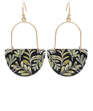 Printed Wood Wedge Earrings - Bray and Em Boutique