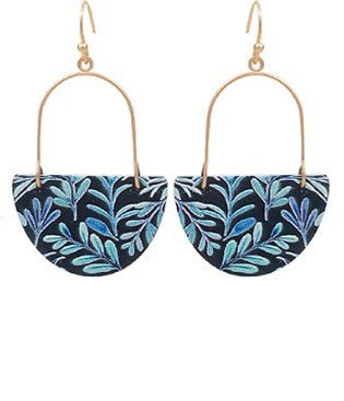 Printed Wood Wedge Earrings - Bray and Em Boutique