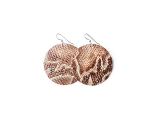 Round Leather Earrings