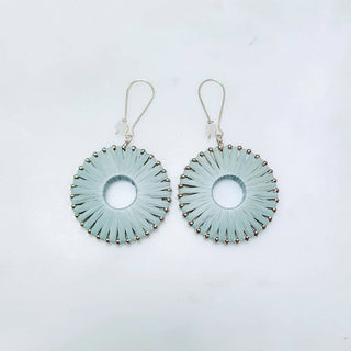 Raffia Wrapped Circle Earrings - Bray and Em Boutique