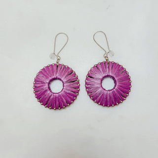 Raffia Wrapped Circle Earrings - Bray and Em Boutique