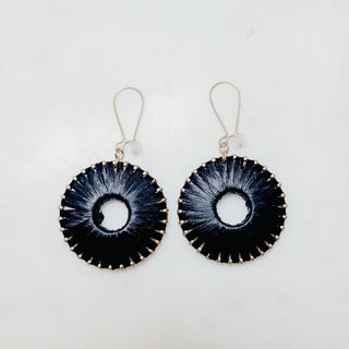 Raffia Wrapped Circle Earrings - Bray and Em Boutique
