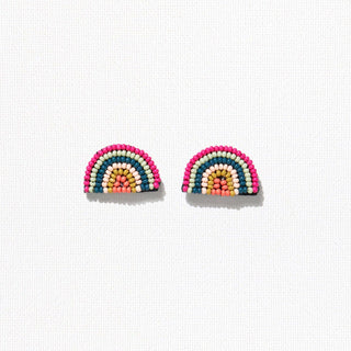 Rainbow Post Seed Bead Earrings - Bray and Em Boutique