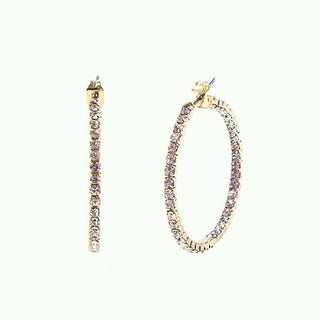 Rhinestone Hoop Earrings - Bray and Em Boutique