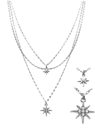 Rhinestone Starburst Layered Necklace - Bray and Em Boutique