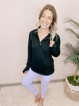 Ribbed Mock Neck Active Top - Bray and Em Boutique