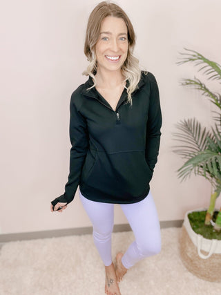 Ribbed Mock Neck Active Top - Bray and Em Boutique