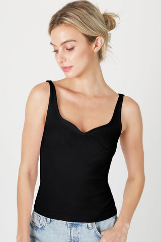 Ribbed Sweetheart Tank Top - Bray and Em Boutique