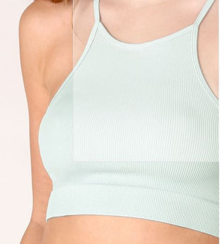 Ribbed Highneck Bra Top