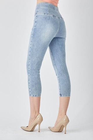 Risen Cross High Waist Pull On Capri - Bray and Em Boutique