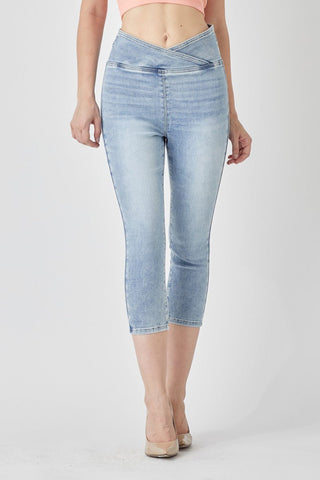 Risen Cross High Waist Pull On Capri - Bray and Em Boutique